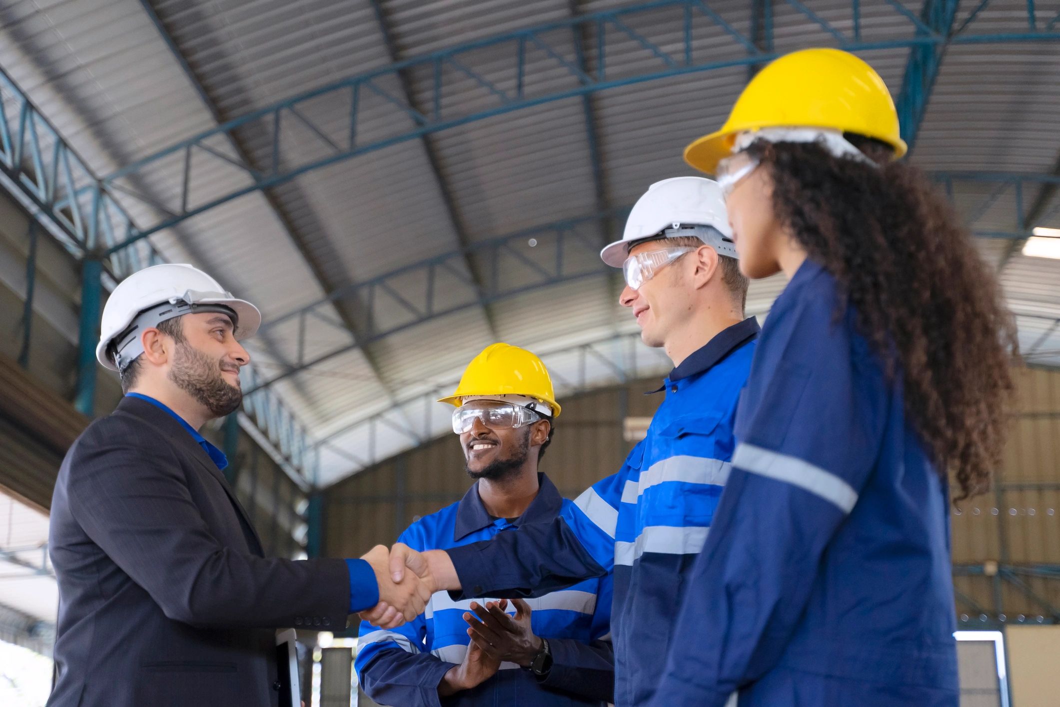 Technical employees working in an industrial facility